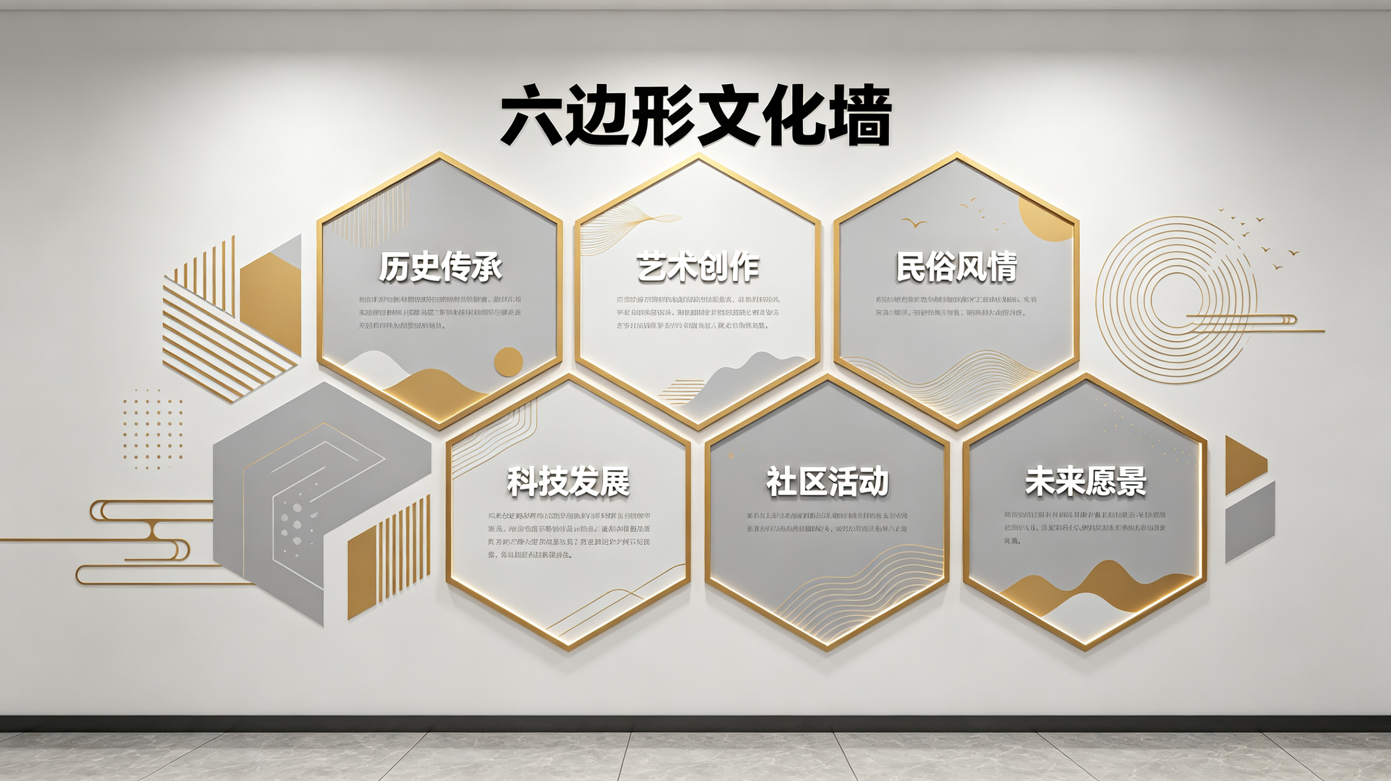 攀枝花企业文化墙 | 六边形信息美学